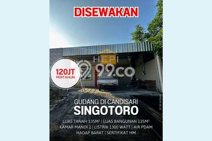 Gudang Disewa di Semarang dengan LB 135m2 Area Komersial Ramai Gudang Disewa di Semarang dengan LB 135m2 Area Komersial Ramai