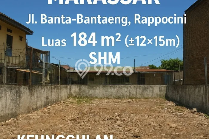 Tanah Dijual Lokasi Strategis di Makassar dengan Luas 184m2 Tanah Dijual Lokasi Strategis di Makassar dengan Luas 184m2