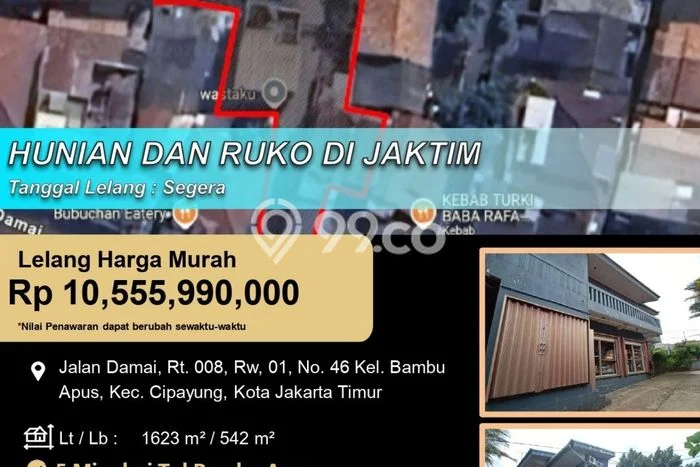 Unit Ruko Dijual di Cipayung Jakarta Timur 542m2 Unit Ruko Dijual di Cipayung Jakarta Timur 542m2