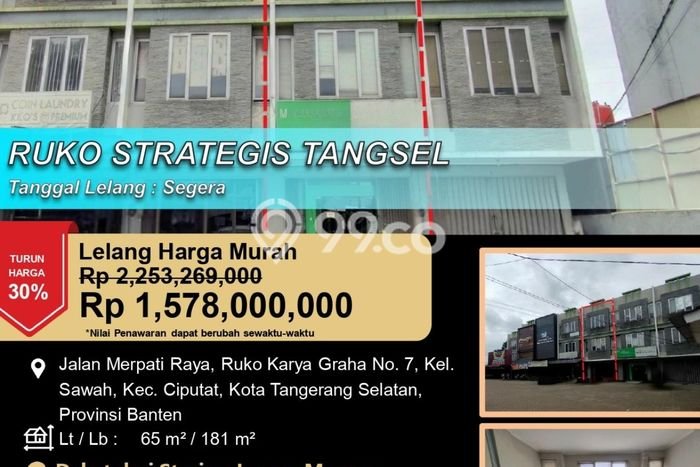 Unit Ruko Dijual di Ciputat Tangerang Selatan Luas Bangunan 181m2 Unit Ruko Dijual di Ciputat Tangerang Selatan Luas Bangunan 181m2