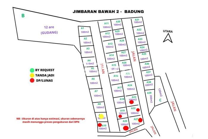 Lahan Dijual Lokasi Strategis di Badung dengan Luas 100m2 Lahan Dijual Lokasi Strategis di Badung dengan Luas 100m2