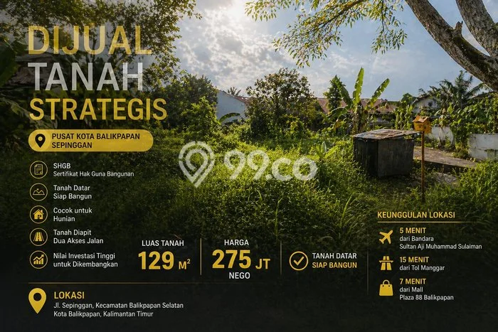Untuk Dijual Tanah di Balikpapan, Luas 129m2 - Untuk Dijual Tanah di Balikpapan, Luas 129m2 -