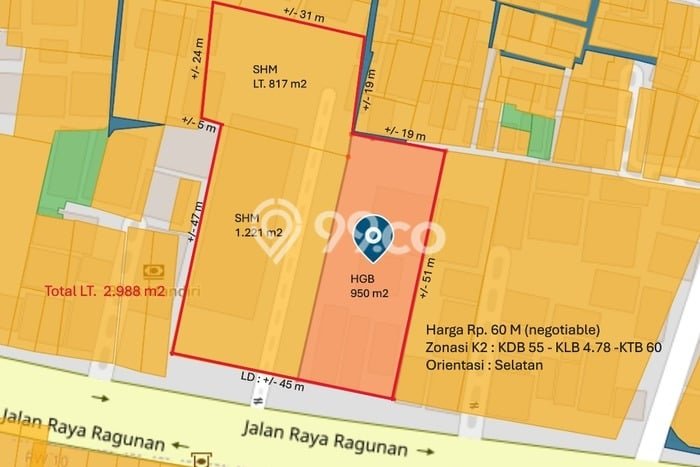 Untuk Dijual Tanah di Jakarta Selatan, Luas 2988m2 SHM Untuk Dijual Tanah di Jakarta Selatan, Luas 2988m2 SHM