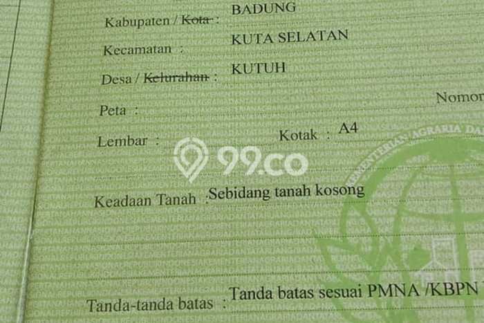 Tanah Kavling Dijual di Badung dengan Spesifikasi 1148m2 Tanah Kavling Dijual di Badung dengan Spesifikasi 1148m2