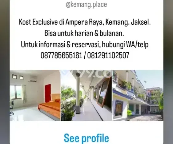 Unit Kost Disewakan di Kemang Jakarta Selatan Lokasi Strategis Unit Kost Disewakan di Kemang Jakarta Selatan Lokasi Strategis