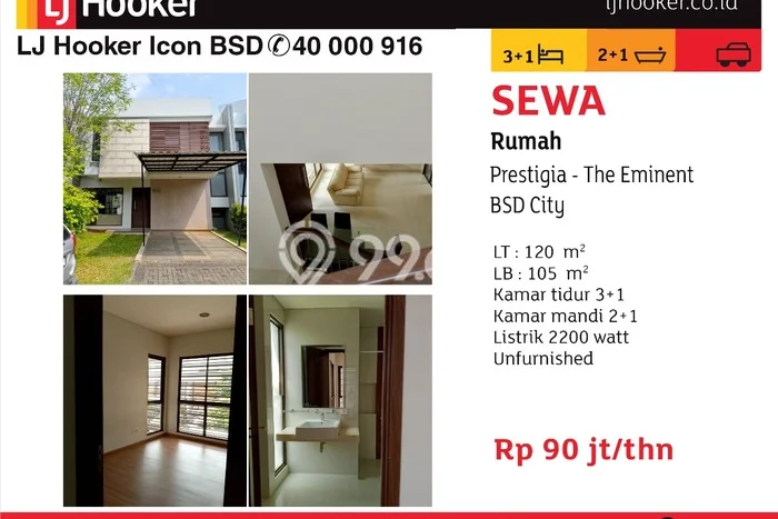 Rumah Kontrakan Tangerang LT 120m2 LB 105m2 Kawasan BSD The Icon Rumah Kontrakan Tangerang LT 120m2 LB 105m2 Kawasan BSD The Icon