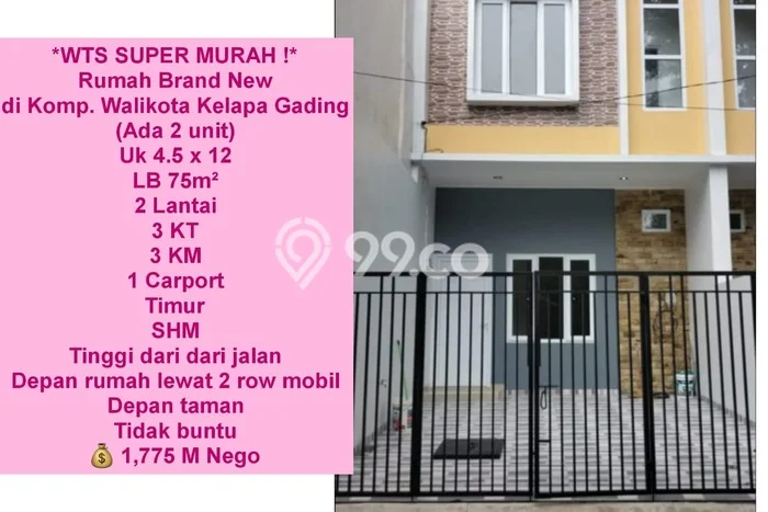 Dijual Cepat Rumah Favorit Siap Huni LB 75m2 di Kelapa Gading, Jakarta Utara Dijual Cepat Rumah Favorit Siap Huni LB 75m2 di Kelapa Gading, Jakarta Utara
