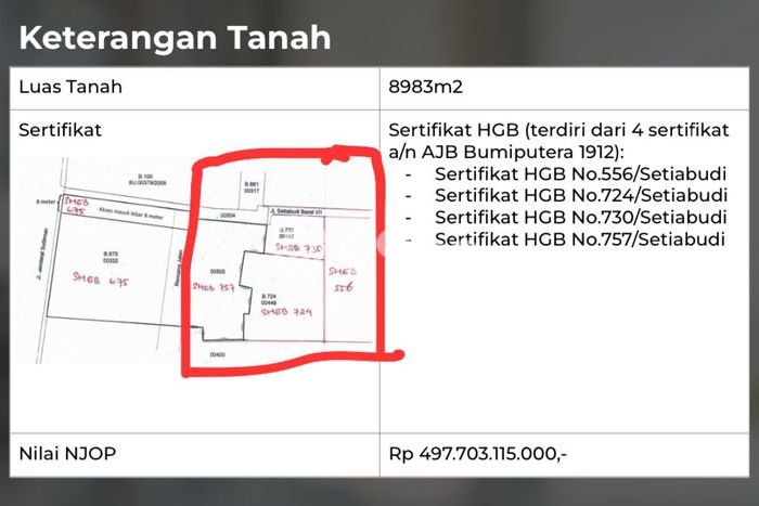 Tanah Kavling Dijual di Jakarta Selatan dengan Spesifikasi 8983m2 Tanah Kavling Dijual di Jakarta Selatan dengan Spesifikasi 8983m2