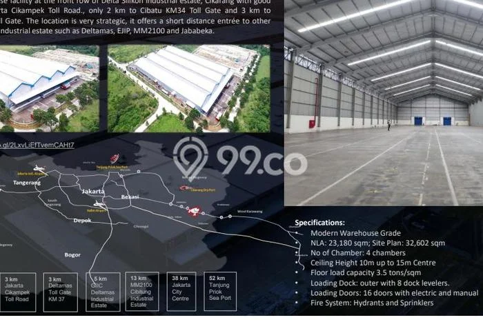 Disewakan Gudang di Cikarang Selatan Bekasi LT 5795m2, LB 5795m2 Disewakan Gudang di Cikarang Selatan Bekasi LT 5795m2, LB 5795m2