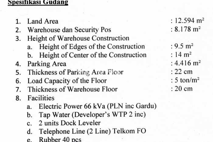Gudang Dijual di Prime Area Bekasi Luas 8178m2 Gudang Dijual di Prime Area Bekasi Luas 8178m2
