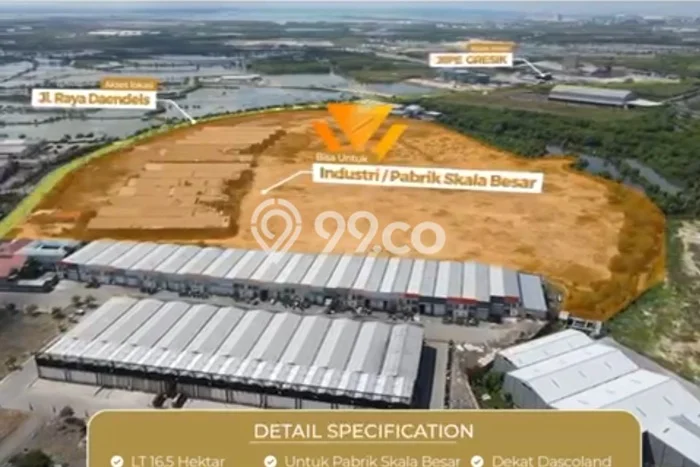 Tanah Dijual Lokasi Strategis di Gresik dengan Luas 120000m2 Tanah Dijual Lokasi Strategis di Gresik dengan Luas 120000m2