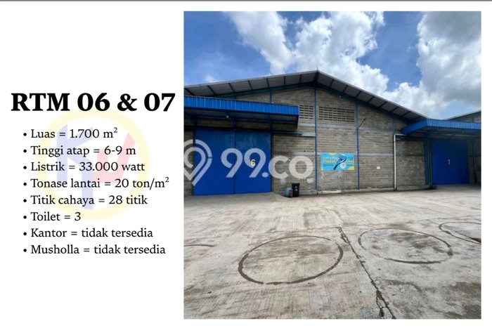 Unit Gudang Disewa Lokasi Karawaci, Tangerang Spesifikasi Luas Bangunan 1700m2 Unit Gudang Disewa Lokasi Karawaci, Tangerang Spesifikasi Luas Bangunan 1700m2