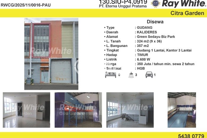 Unit Gudang Disewakan di Kalideres di Area Ramai & Strategis Unit Gudang Disewakan di Kalideres di Area Ramai & Strategis