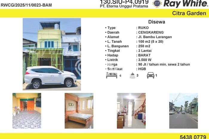 Unit Ruko Tersedia di Taman Surya Spesifikasi LB 250m2 Unit Ruko Tersedia di Taman Surya Spesifikasi LB 250m2