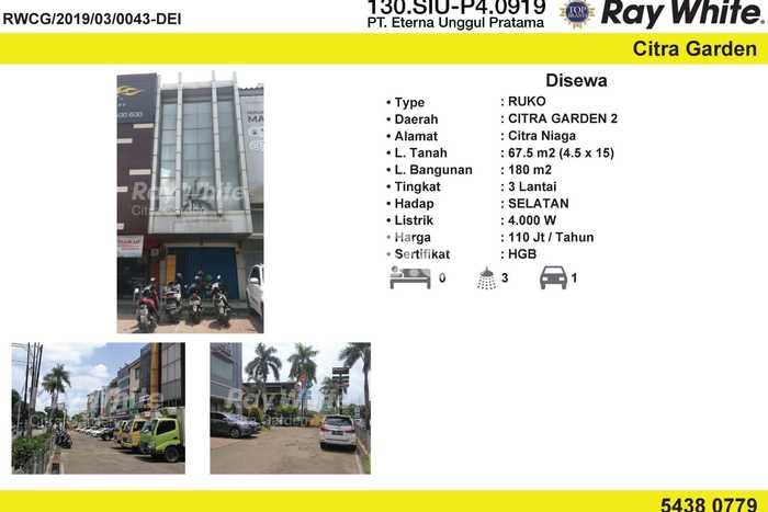 Ruko untuk Disewa di Pusat Jakarta Barat Luas Bangunan 180m2 Ruko untuk Disewa di Pusat Jakarta Barat Luas Bangunan 180m2