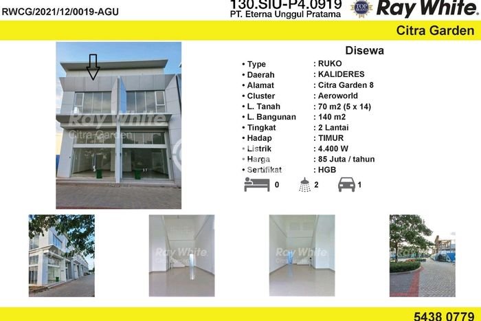 Disewakan Ruko di Kawasan Ramai Citra Garden Luas 140m2 Disewakan Ruko di Kawasan Ramai Citra Garden Luas 140m2
