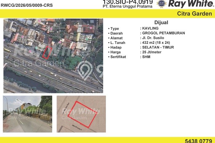 Kavling Tanah Dijual di Grogol Petamburan Jakarta Barat Spesifikasi 432m2 Kavling Tanah Dijual di Grogol Petamburan Jakarta Barat Spesifikasi 432m2