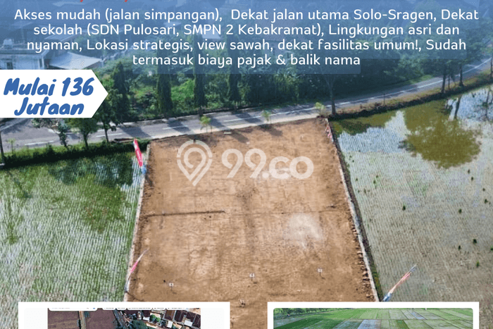 Tanah Dijual Lokasi Kebakkramat, Karanganyar dengan Luas Tanah 136m2 dan Status SHM Tanah Dijual Lokasi Kebakkramat, Karanganyar dengan Luas Tanah 136m2 dan Status SHM
