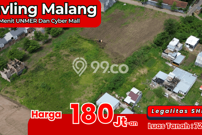 Tanah Kawasan Sukun, Luas 72m2m², Area Komersial Tanah Kawasan Sukun, Luas 72m2m², Area Komersial