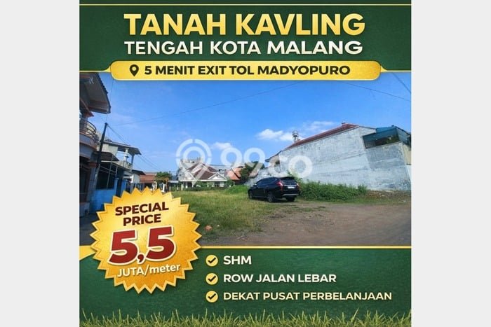 Jarang Ada! Tanah di Klojen Punya Luas 141m2 SHM Jarang Ada! Tanah di Klojen Punya Luas 141m2 SHM