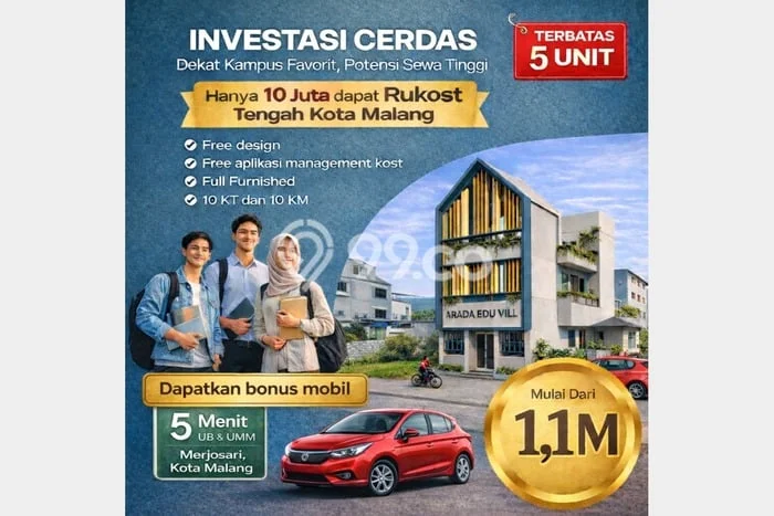 Kost Dijual di Merjosari dengan 10 KT dan Luas 150m2 Kost Dijual di Merjosari dengan 10 KT dan Luas 150m2