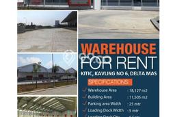 Gudang Disewa di Bekasi dengan LB 11505m2 Area Komersial Ramai Gudang Disewa di Bekasi dengan LB 11505m2 Area Komersial Ramai