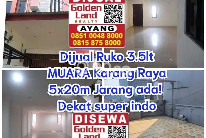 Unit Ruko Tersedia di Muara Karang Spesifikasi LB 300m2 Unit Ruko Tersedia di Muara Karang Spesifikasi LB 300m2