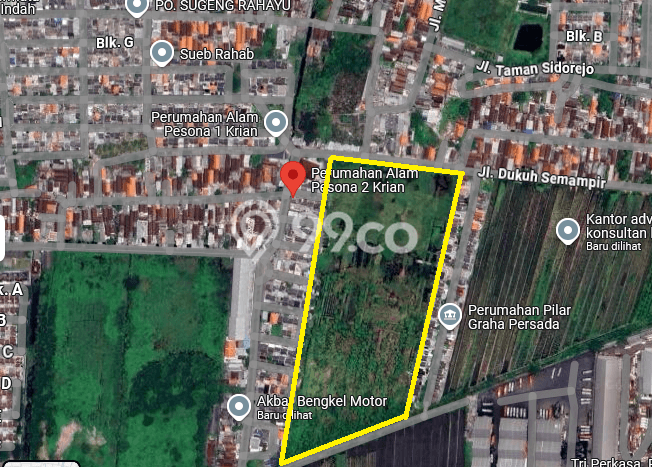 Untuk Dijual Tanah di Krian Sidoarjo Luas 47450m2 - Untuk Dijual Tanah di Krian Sidoarjo Luas 47450m2 -