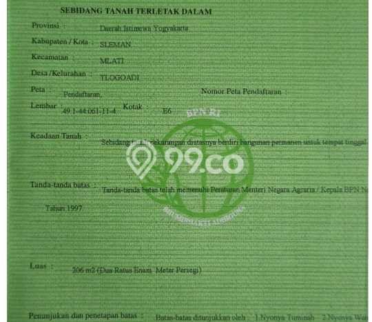 Tanah Dijual Lokasi Mlati Sleman SHM Tanah Dijual Lokasi Mlati Sleman SHM