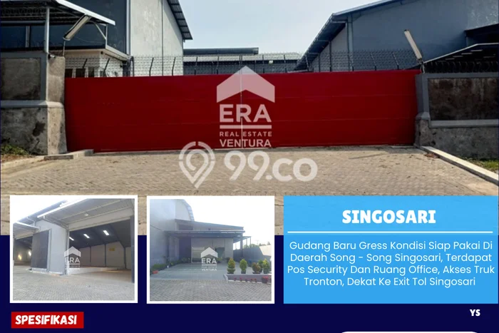 Untuk Disewa Gudang di Singosari Malang LT 6800m2, LB 5000m2 Untuk Disewa Gudang di Singosari Malang LT 6800m2, LB 5000m2