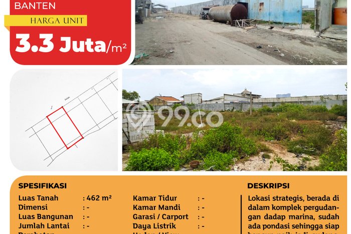 Tanah Kavling Dijual di Tangerang dengan Spesifikasi 462m2 Tanah Kavling Dijual di Tangerang dengan Spesifikasi 462m2