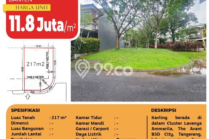 Dijual Tanah Lokasi BSD City, Tangerang Seluas 217m2 Dijual Tanah Lokasi BSD City, Tangerang Seluas 217m2