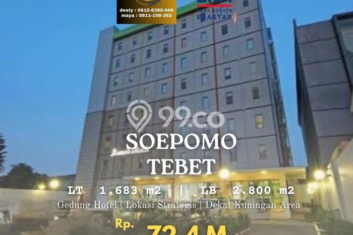 Hotel Premium Kawasan Tebet, Luas 2800m2m², Lokasi Komersial Hotel Premium Kawasan Tebet, Luas 2800m2m², Lokasi Komersial