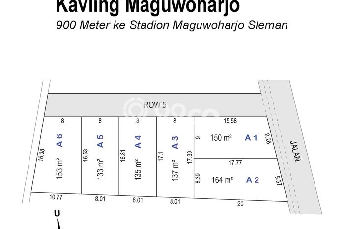 Tanah di Pakualaman, Luas 153m², Area Potensial, Lingkungan Asri Tanah di Pakualaman, Luas 153m², Area Potensial, Lingkungan Asri