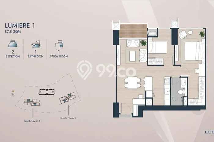Dijual Apartemen Nyaman di Pinang Tangerang 2 Kamar Tidur Dijual Apartemen Nyaman di Pinang Tangerang 2 Kamar Tidur