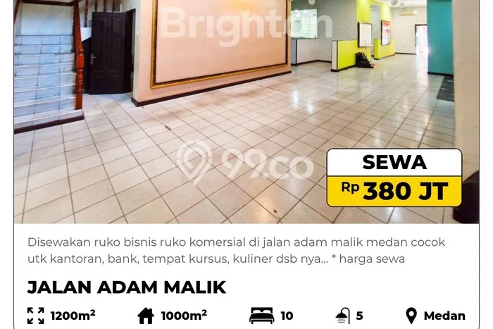 Ruko Disewa di Medan Barat, Medan, LT 1200m2 / LB 1000m2 Ruko Disewa di Medan Barat, Medan, LT 1200m2 / LB 1000m2