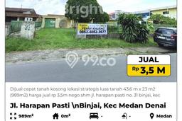 Tanah Kavling di Medan Denai Dijual dengan Luas 989m2 Tanah Kavling di Medan Denai Dijual dengan Luas 989m2