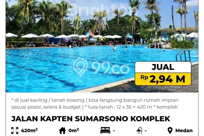 Tanah di Medan Helvetia, Medan Luas 420m2 Dijual Segera Tanah di Medan Helvetia, Medan Luas 420m2 Dijual Segera