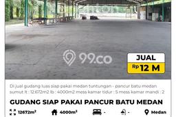Area Ramai! Gudang Dijual di Medan Tuntungan untuk Bisnis Luas Bangunan 4000m2 Area Ramai! Gudang Dijual di Medan Tuntungan untuk Bisnis Luas Bangunan 4000m2