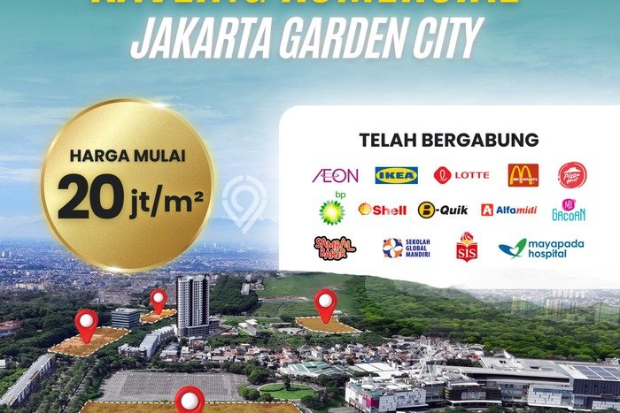 Kavling Tanah untuk Dijual di Jakarta Garden City, Jakarta Timur, Luas 1000m2 Kavling Tanah untuk Dijual di Jakarta Garden City, Jakarta Timur, Luas 1000m2