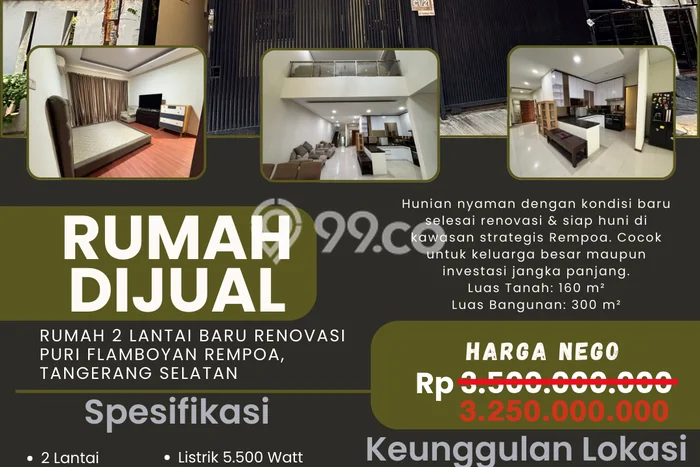 For Sale! Premium House LT 160m2 Desain Modern di Rempoa For Sale! Premium House LT 160m2 Desain Modern di Rempoa