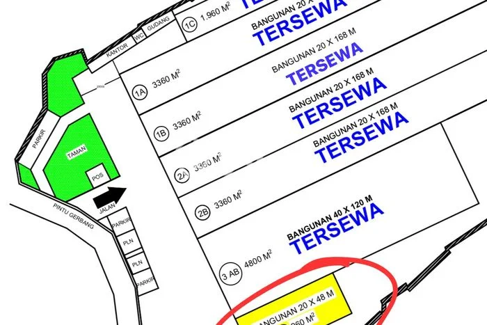 Untuk Disewa Gudang di Sepatan Tangerang LT 10000m2, LB 960m2 Untuk Disewa Gudang di Sepatan Tangerang LT 10000m2, LB 960m2