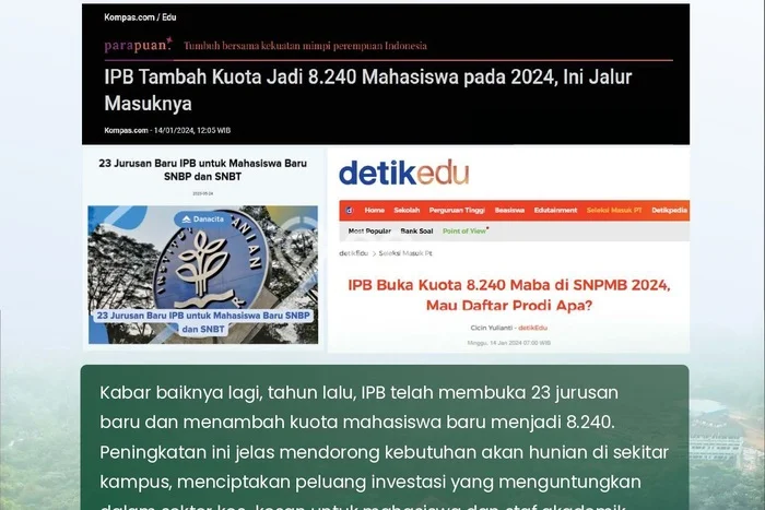 Rumah Kost Dijual di Dramaga, Bogor dengan 4 Kamar Tidur, 4 Kamar Mandi Rumah Kost Dijual di Dramaga, Bogor dengan 4 Kamar Tidur, 4 Kamar Mandi