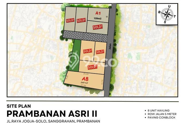 Lahan Kosong Dijual di Prambanan, Sleman, Luas 139m2 Area Strategis Lahan Kosong Dijual di Prambanan, Sleman, Luas 139m2 Area Strategis