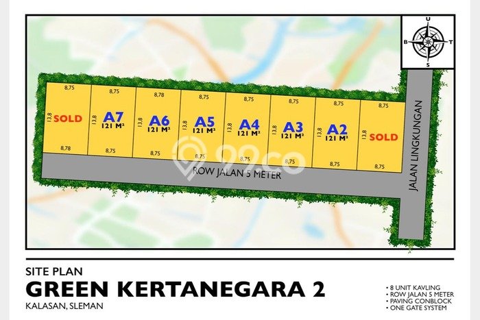 Kavling Tanah untuk Dijual di Maguwoharjo, Yogyakarta, Luas 121m2 Kavling Tanah untuk Dijual di Maguwoharjo, Yogyakarta, Luas 121m2