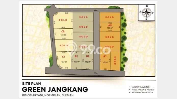 Untuk Dijual Tanah di Sleman, Luas 137m2 AJB Untuk Dijual Tanah di Sleman, Luas 137m2 AJB