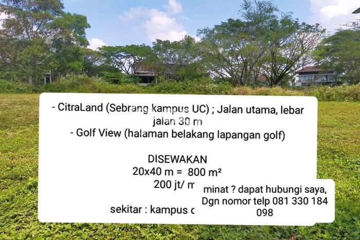 For Rent Tanah Kawasan Lakarsantri, Luas 800m2m², Lokasi Premium For Rent Tanah Kawasan Lakarsantri, Luas 800m2m², Lokasi Premium