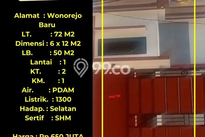 Rumah Minimalis 2 KT LT 72m2 di Wonorejo Rumah Minimalis 2 KT LT 72m2 di Wonorejo