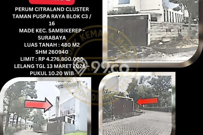 Dijual Rumah Premium dengan Fasilitas Sekitar Komplit di Sambikerep, Surabaya Dijual Rumah Premium dengan Fasilitas Sekitar Komplit di Sambikerep, Surabaya