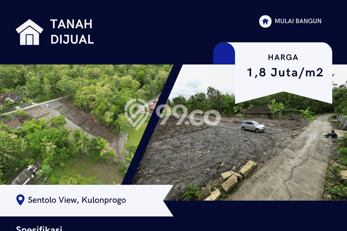 Tanah Dijual Lokasi Sentolo, Kulon Progo dengan Luas Tanah 100m2 dan Status - Tanah Dijual Lokasi Sentolo, Kulon Progo dengan Luas Tanah 100m2 dan Status -